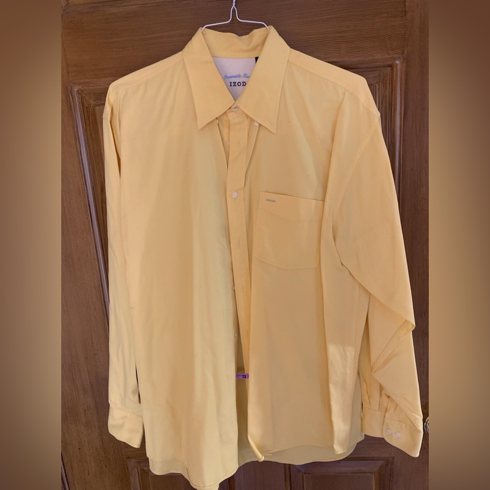 Izod Luxury Oceanside Twill Dress Shirt XL 100% Cotton Straight from DryCleaners